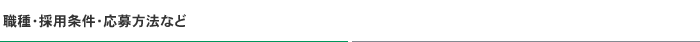 職種・採用条件・応募方法など